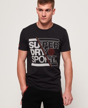 Superdry Core Graphic Férfi Pólók Fekete | GPZWA0793